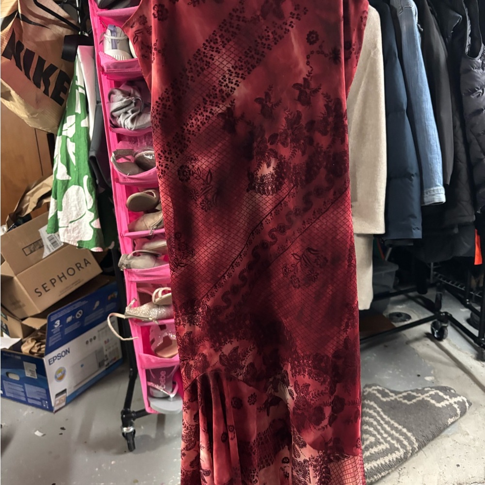 Red Patterned Dress
